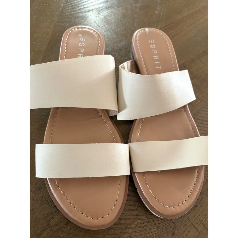Esprit Dansel Women Cream Off White Dual Strap Slide Sandals Size 10M E-DAN20P